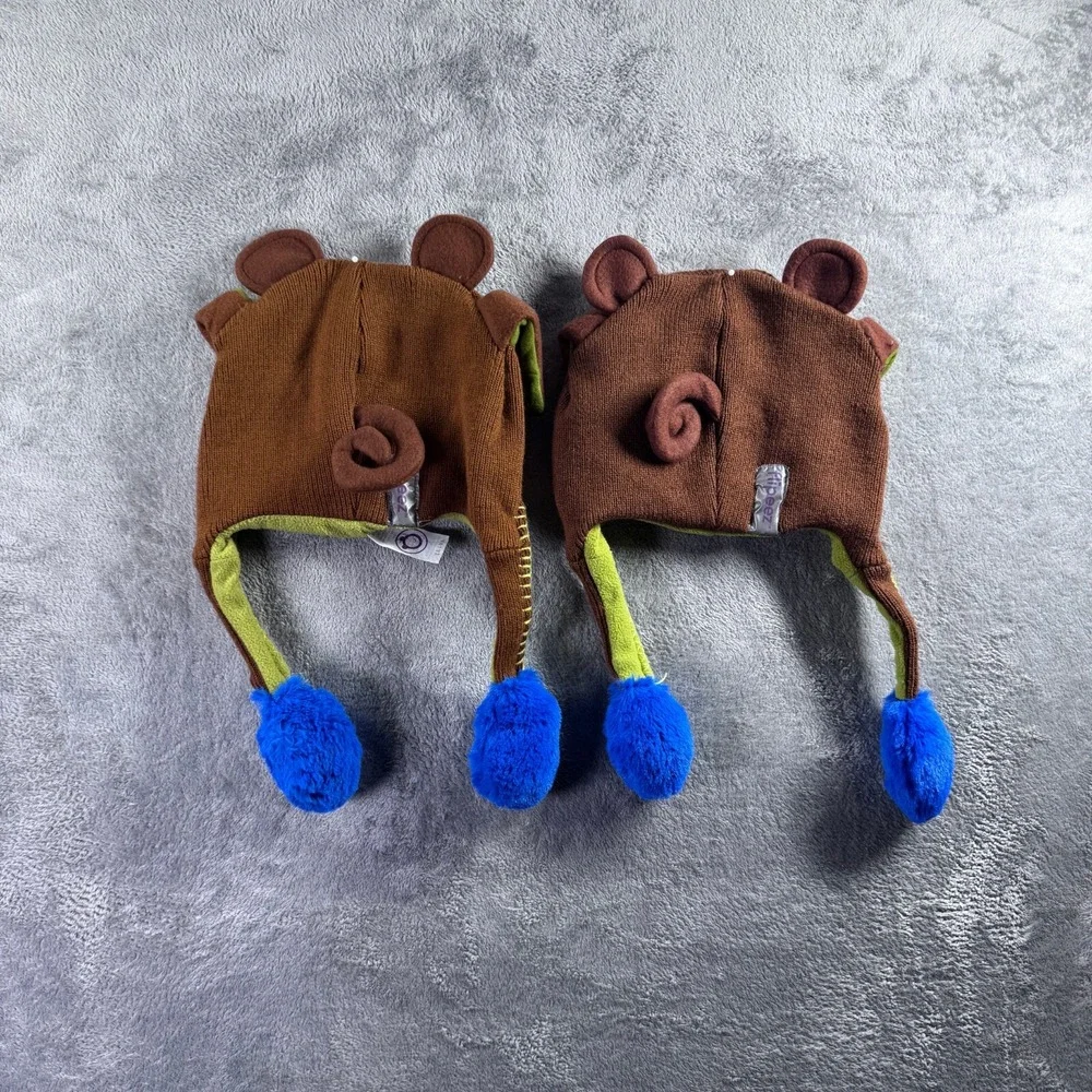 Flipeez Monkey Kids Unisex One Size Costume Hat Dancing Moving Arms Brown Lot 2